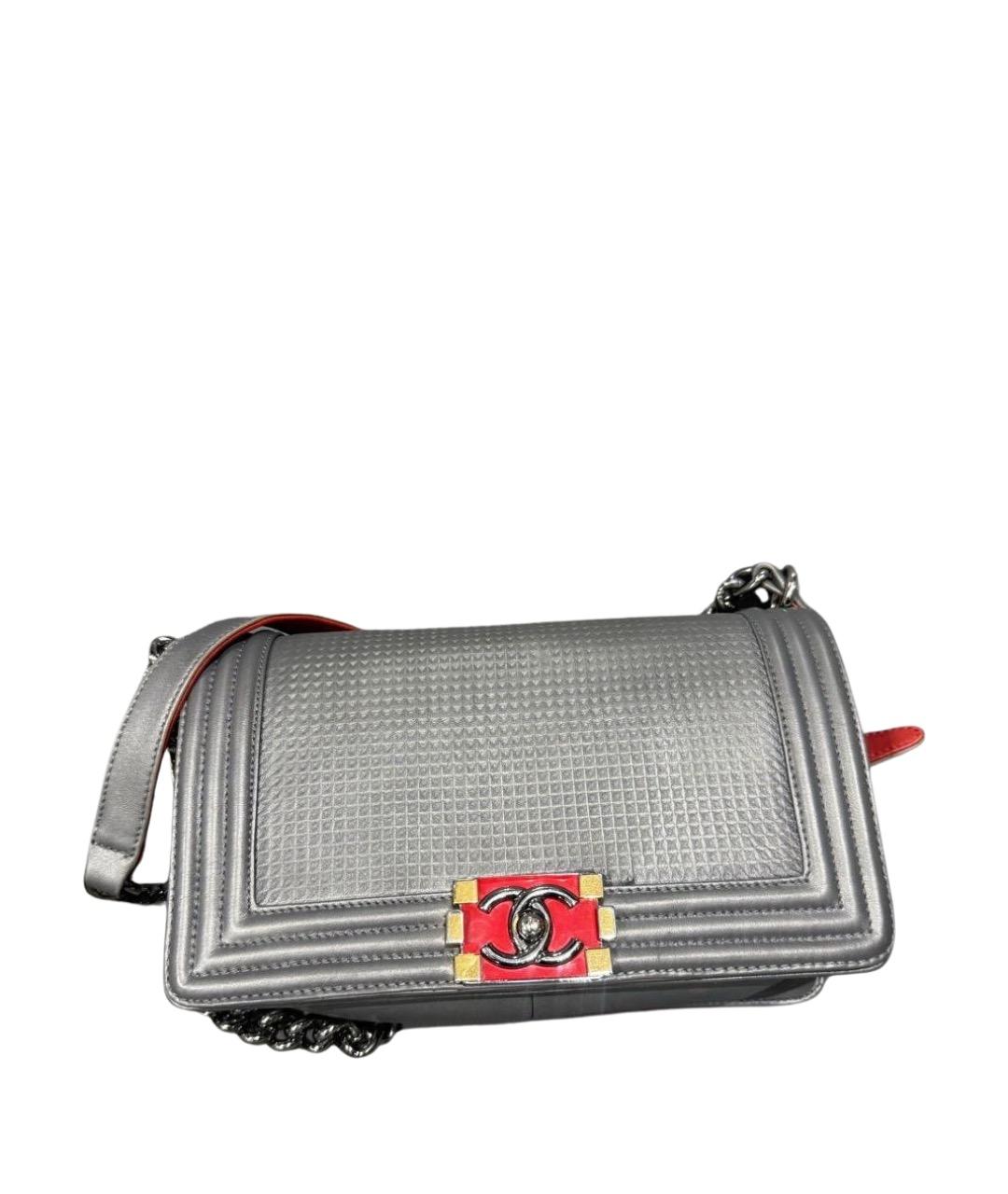 CHANEL Серая кожаная сумка через плечо, фото 1