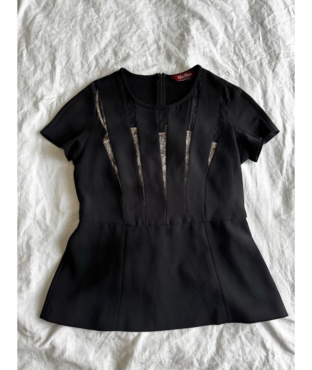 MAX MARA STUDIO Черная вискозная блузы, фото 2