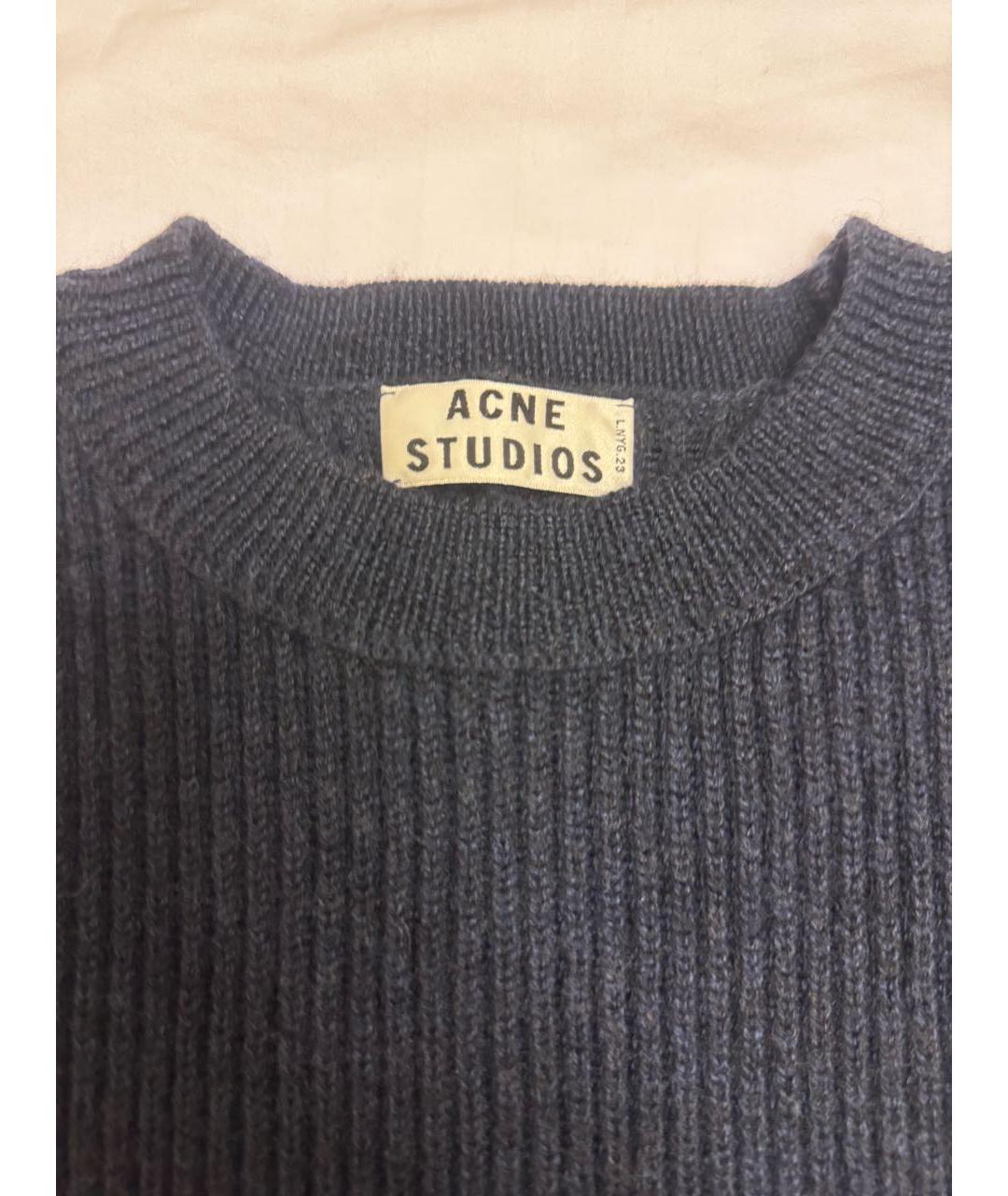 ACNE STUDIOS Темно-синий шерстяной джемпер / свитер, фото 3