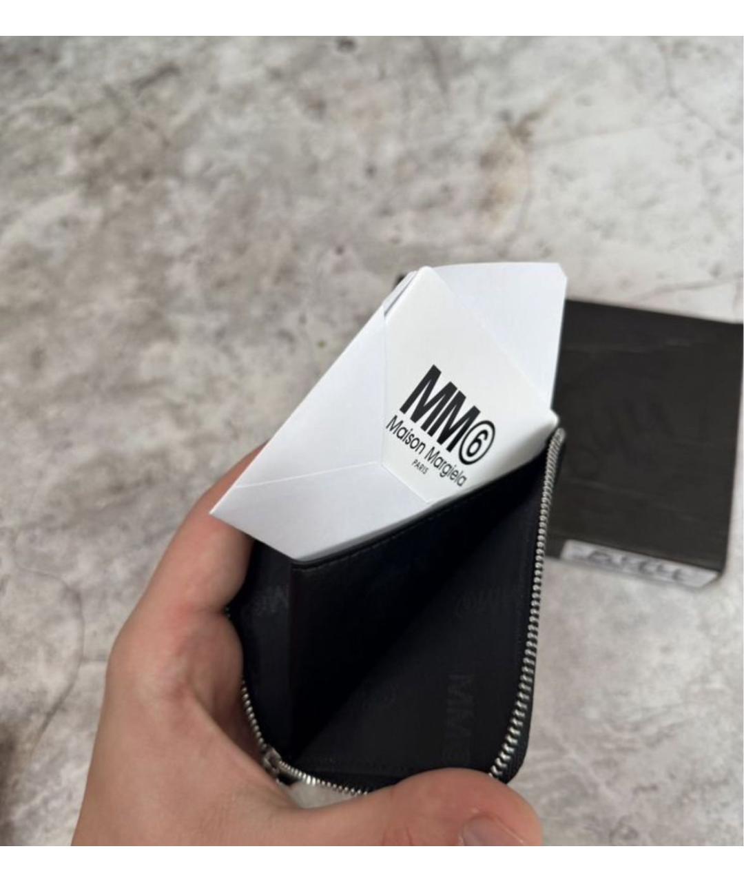 MAISON MARGIELA Черный кожаный кошелек, фото 4