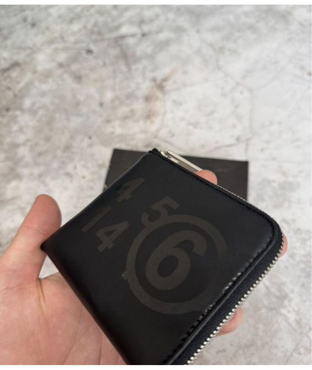 MAISON MARGIELA Черный кожаный кошелек, фото 3