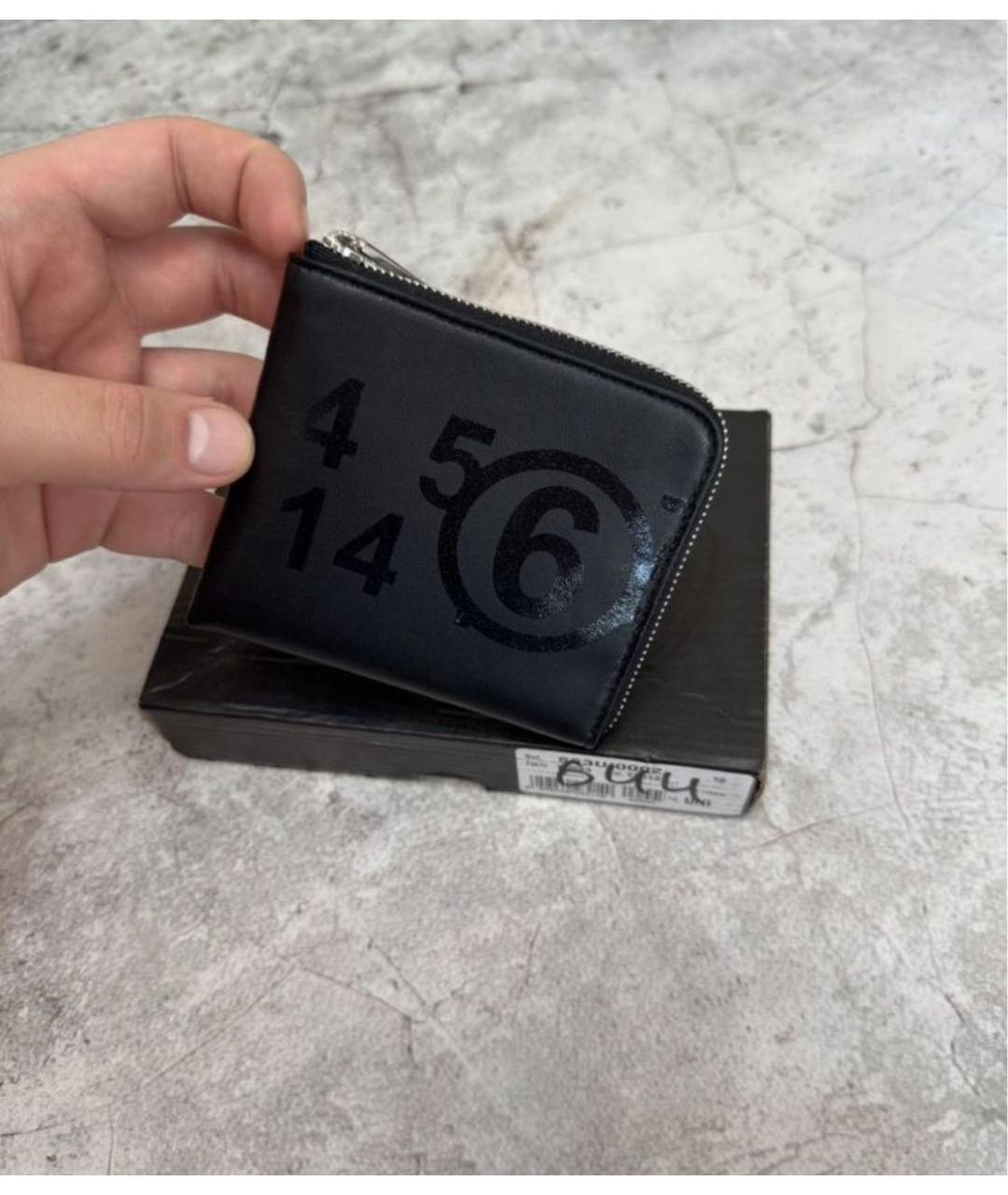 MAISON MARGIELA Черный кожаный кошелек, фото 9