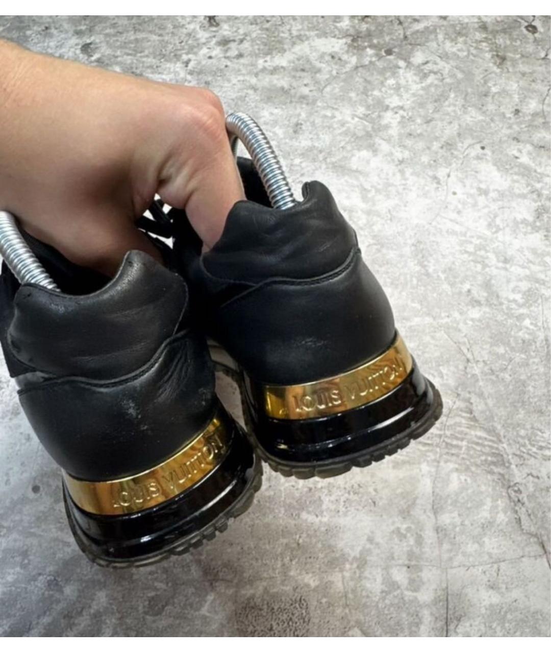 LOUIS VUITTON Черные кожаные кроссовки, фото 4
