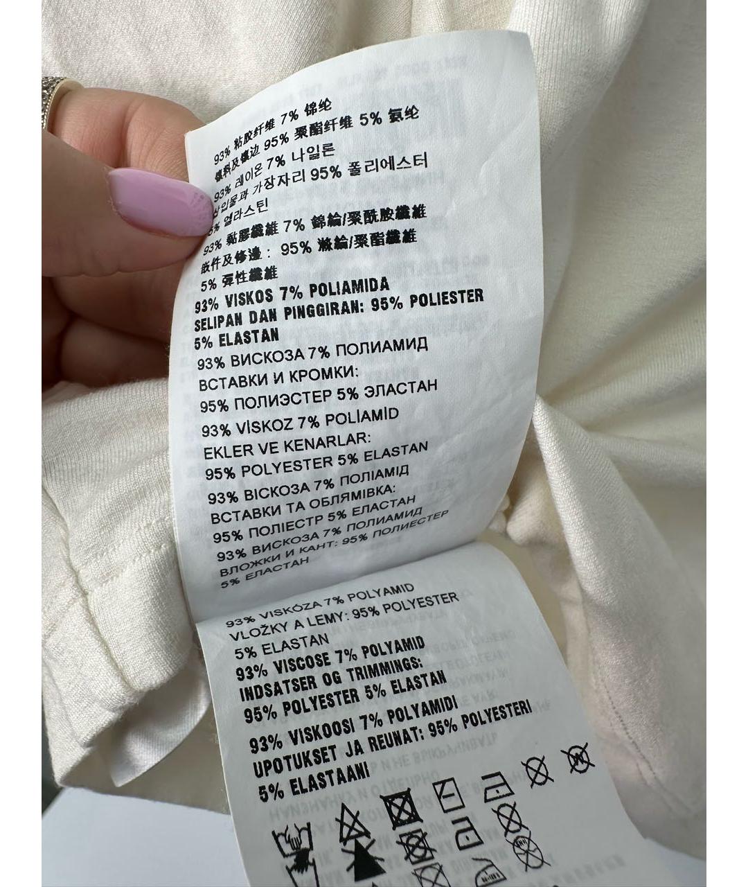 MIU MIU Бежевая вискозная футболка, фото 6