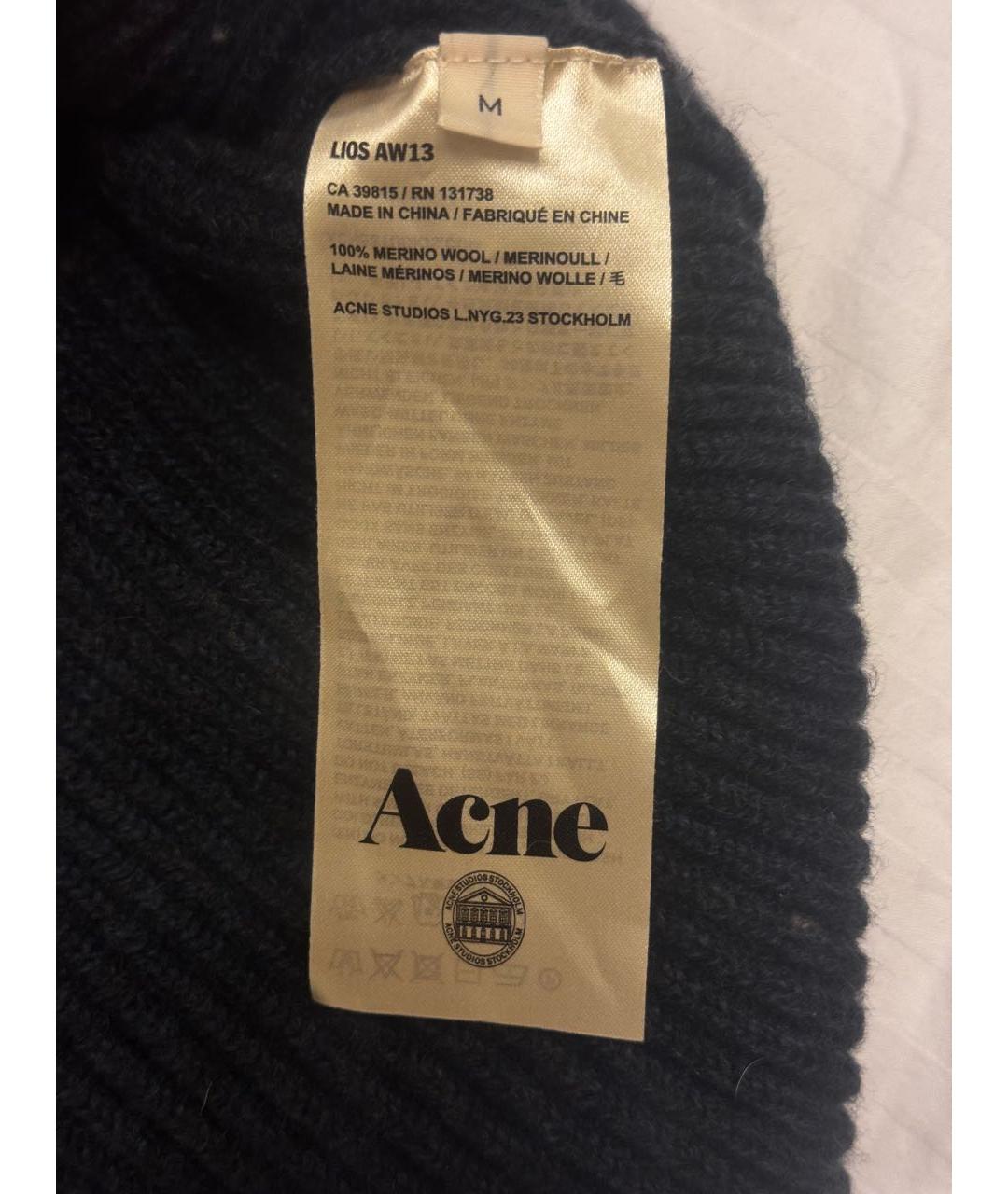 ACNE STUDIOS Темно-синий шерстяной джемпер / свитер, фото 5
