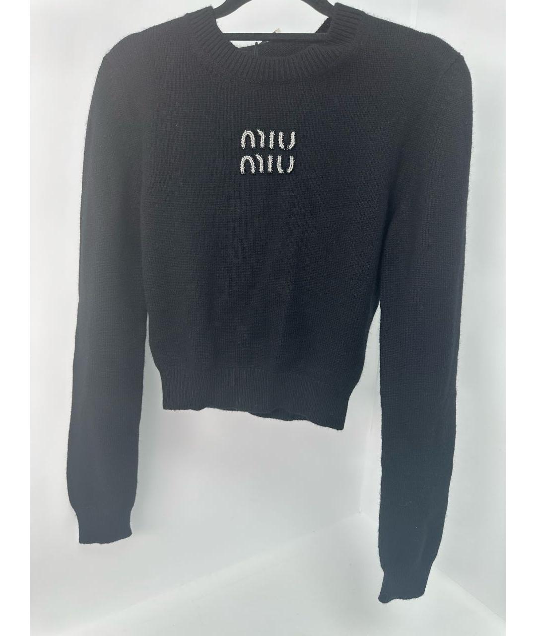 MIU MIU Черный кашемировый джемпер / свитер, фото 2