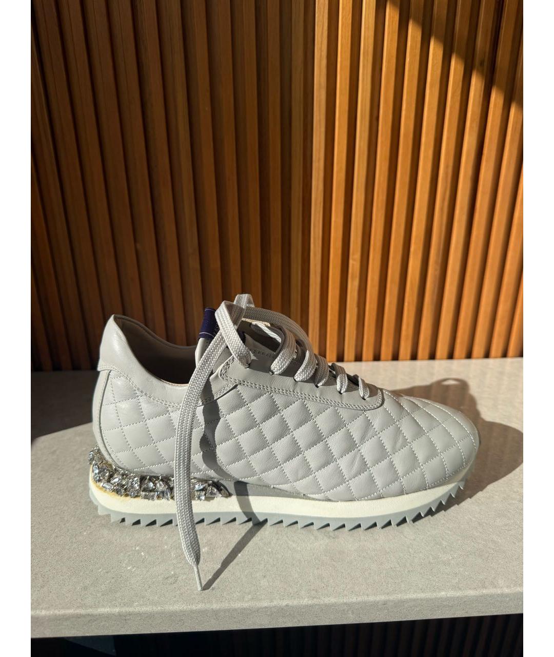 LE SILLA Серые кожаные кроссовки, фото 7