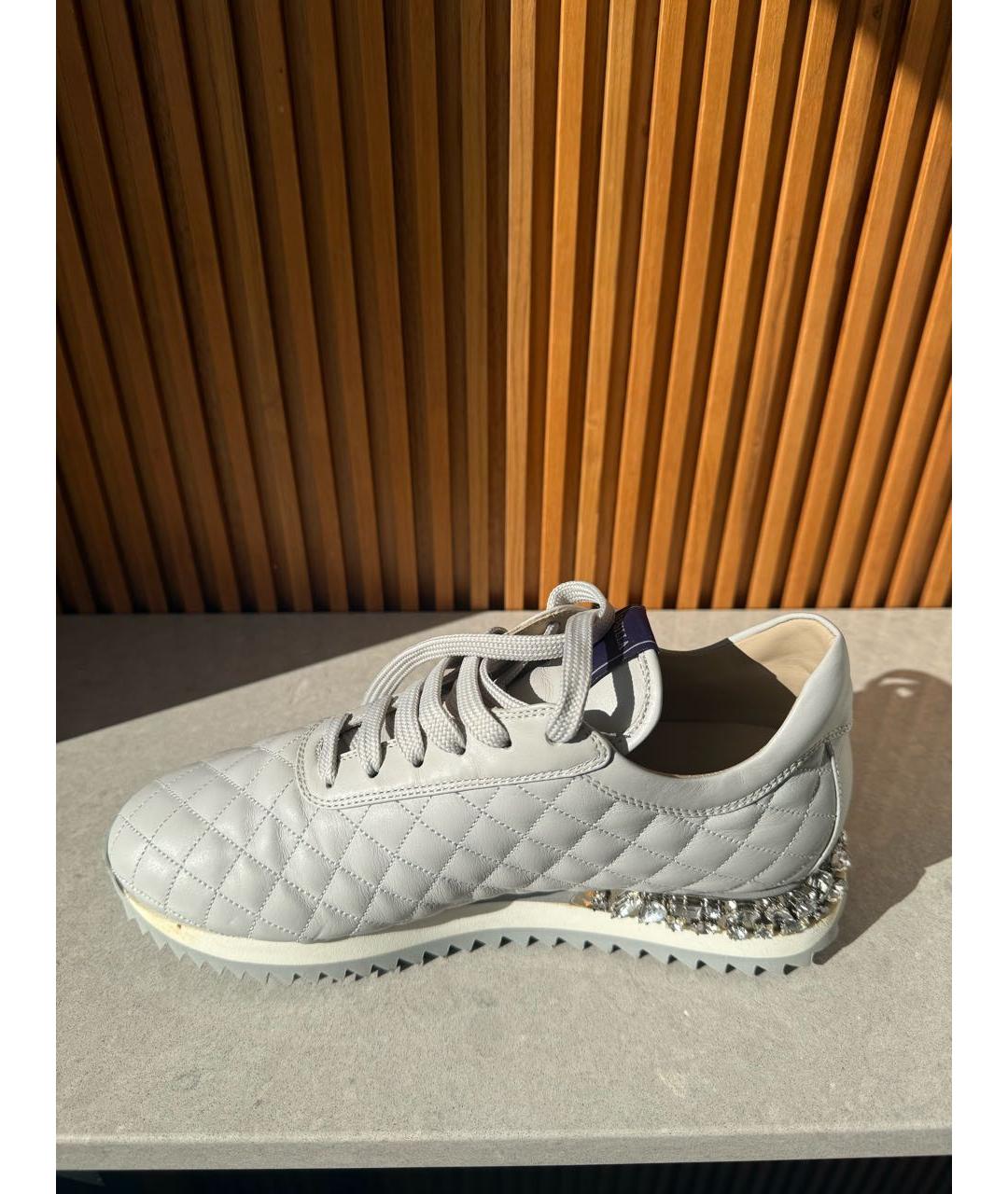 LE SILLA Серые кожаные кроссовки, фото 2