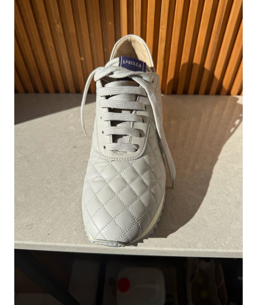 LE SILLA Серые кожаные кроссовки, фото 4