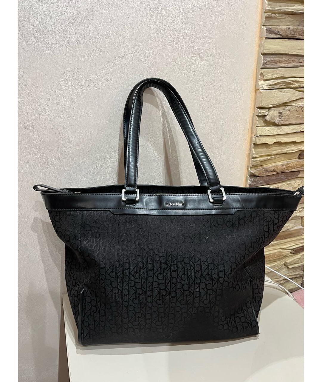 CALVIN KLEIN Черная тканевая сумка через плечо, фото 8