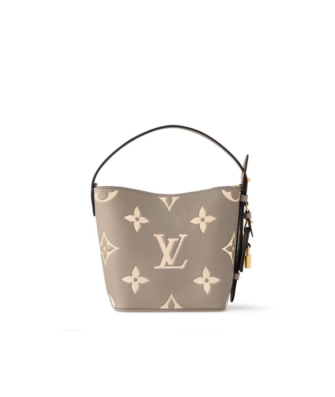 LOUIS VUITTON Серая кожаная сумка через плечо, фото 4