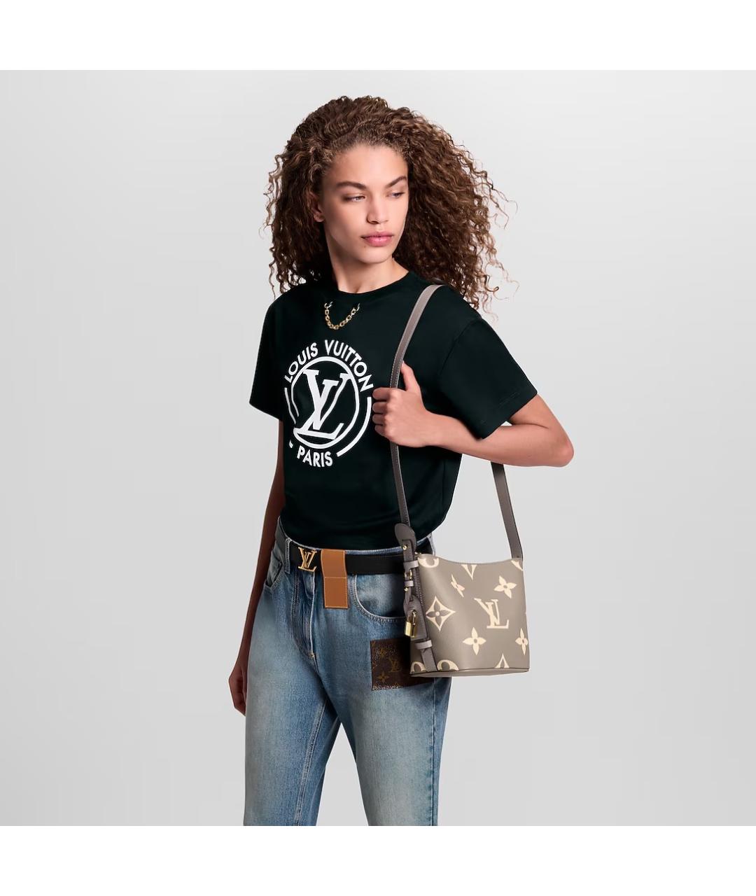 LOUIS VUITTON Серая кожаная сумка через плечо, фото 7