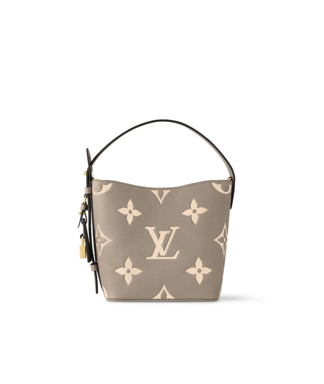 LOUIS VUITTON Серая кожаная сумка через плечо, фото 8
