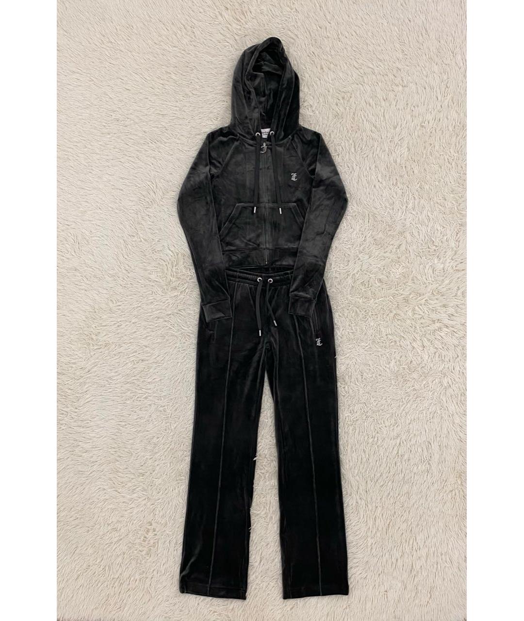 JUICY COUTURE Антрацитовый велюровый спортивные костюмы, фото 8