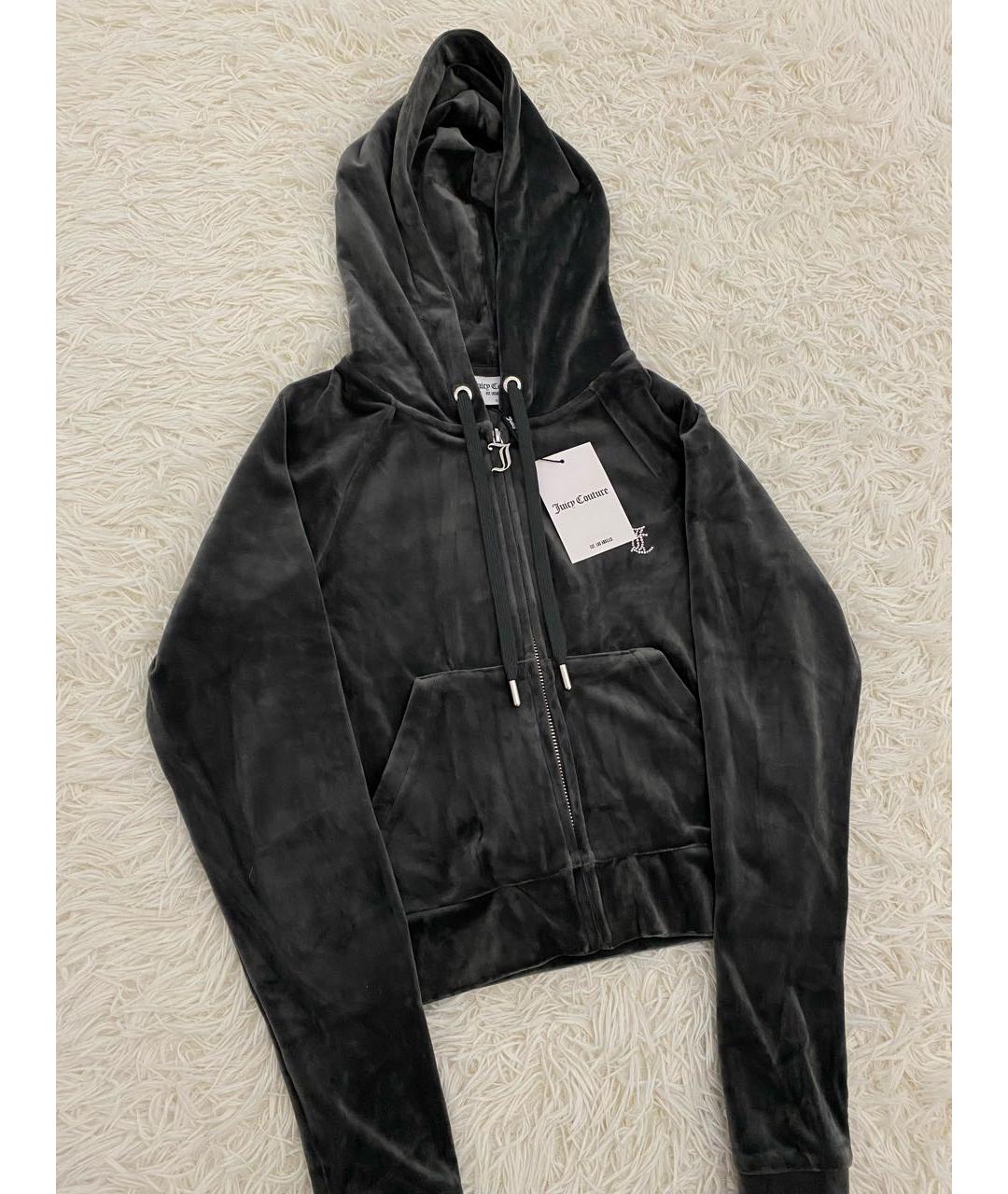 JUICY COUTURE Антрацитовый велюровый спортивные костюмы, фото 2