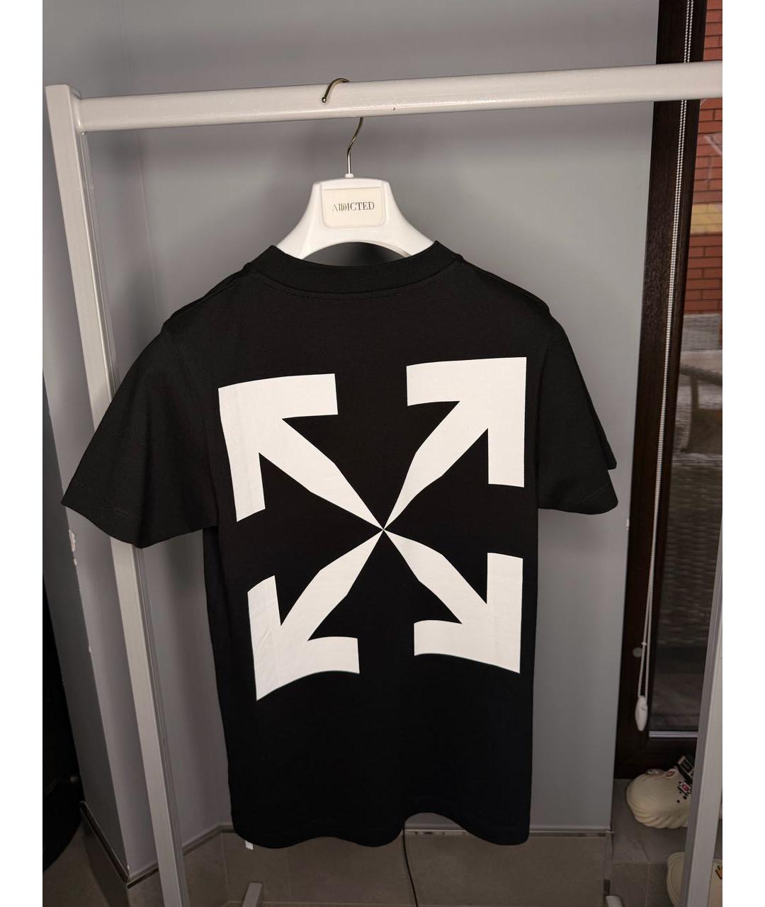 OFF-WHITE Черная хлопковая футболка, фото 2