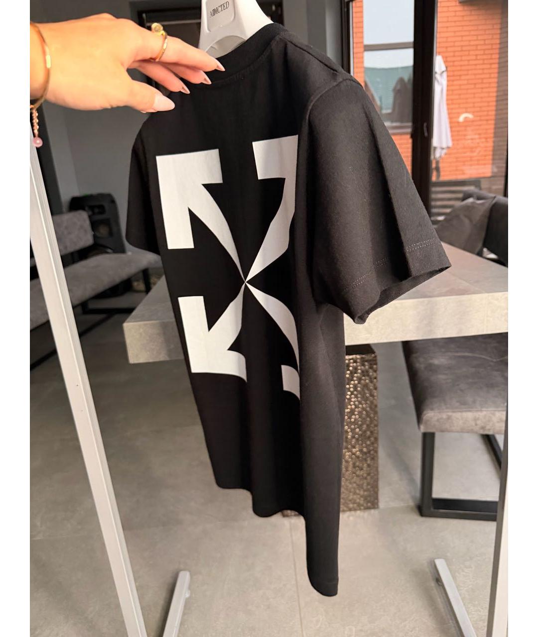 OFF-WHITE Черная хлопковая футболка, фото 5