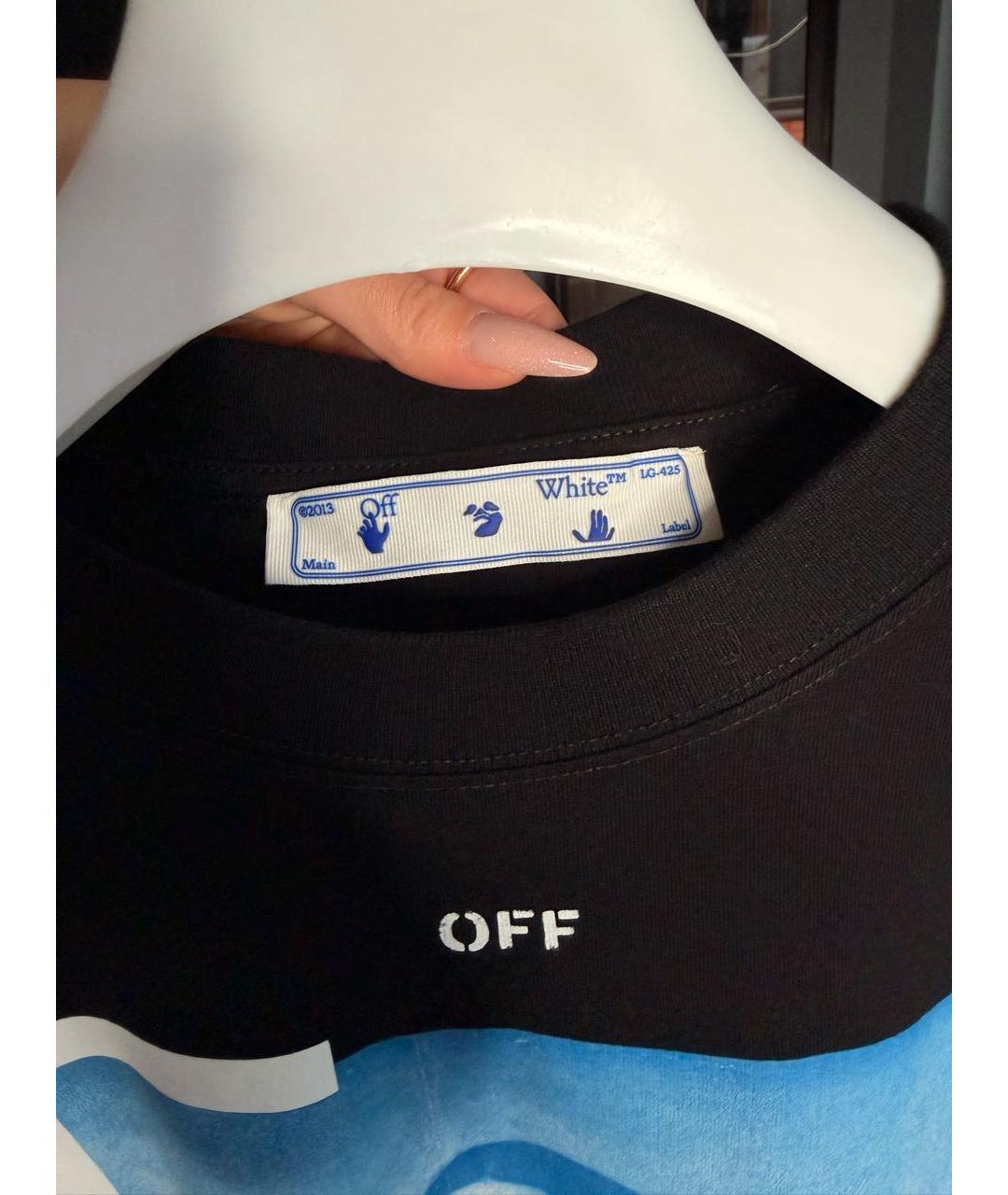 OFF-WHITE Черная хлопковая футболка, фото 3