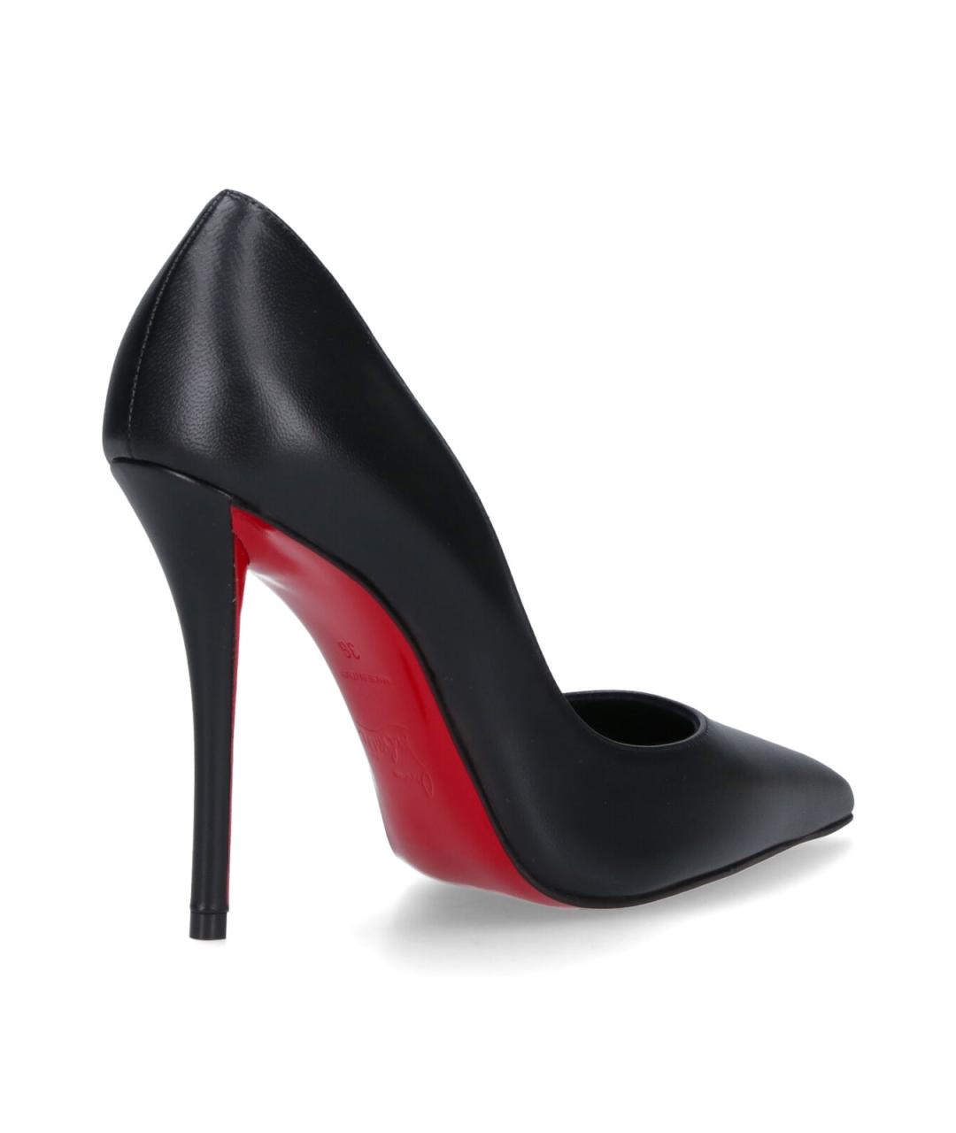 CHRISTIAN LOUBOUTIN Черные кожаные туфли, фото 4