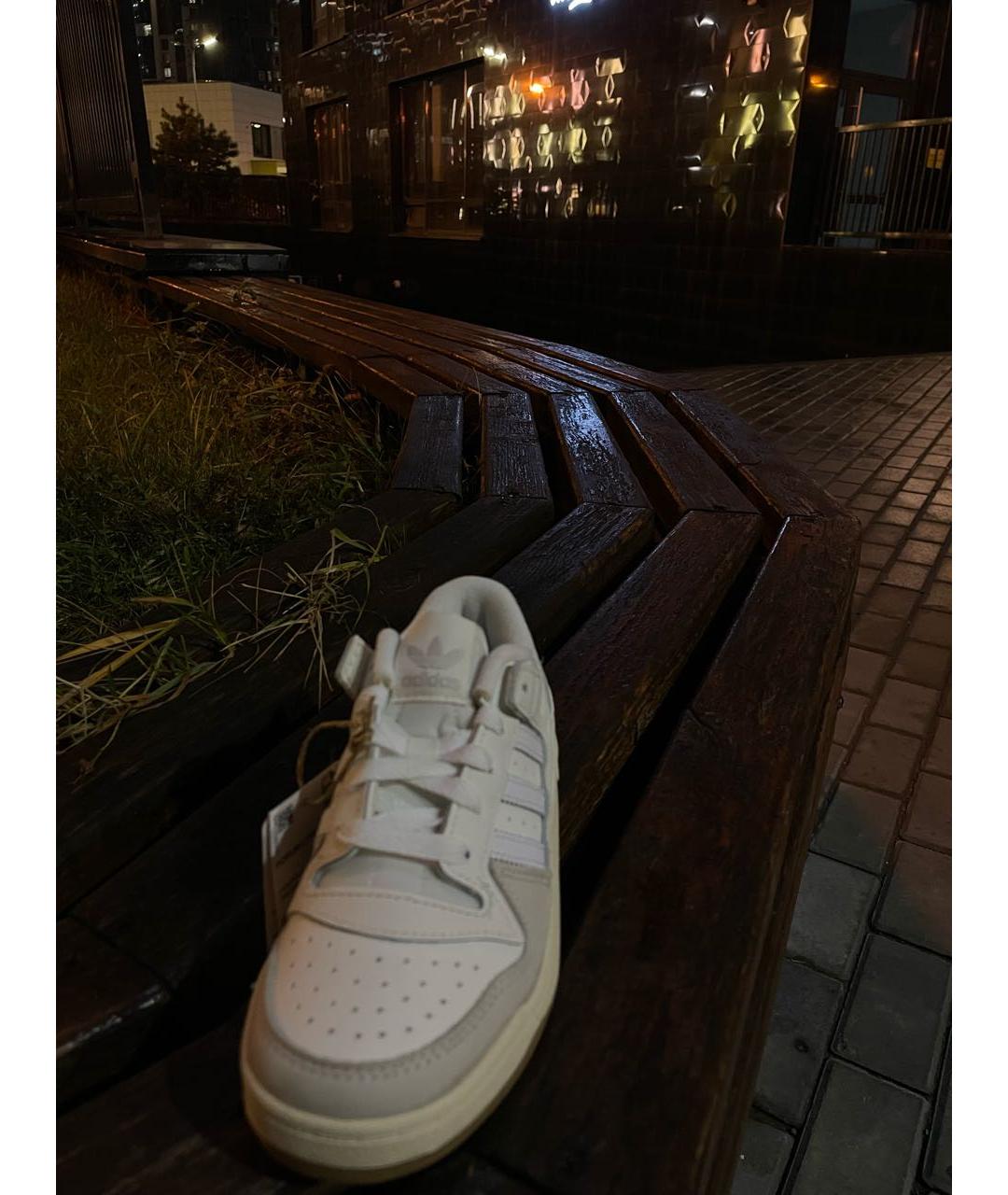 ADIDAS Бежевые кожаные кеды, фото 3