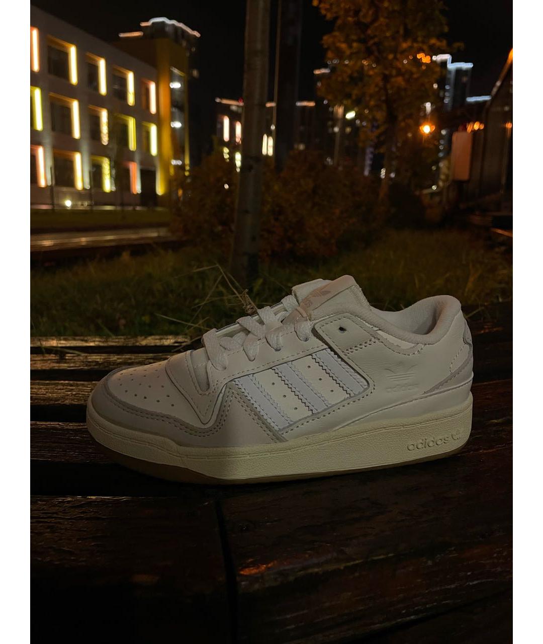 ADIDAS Бежевые кожаные кеды, фото 2