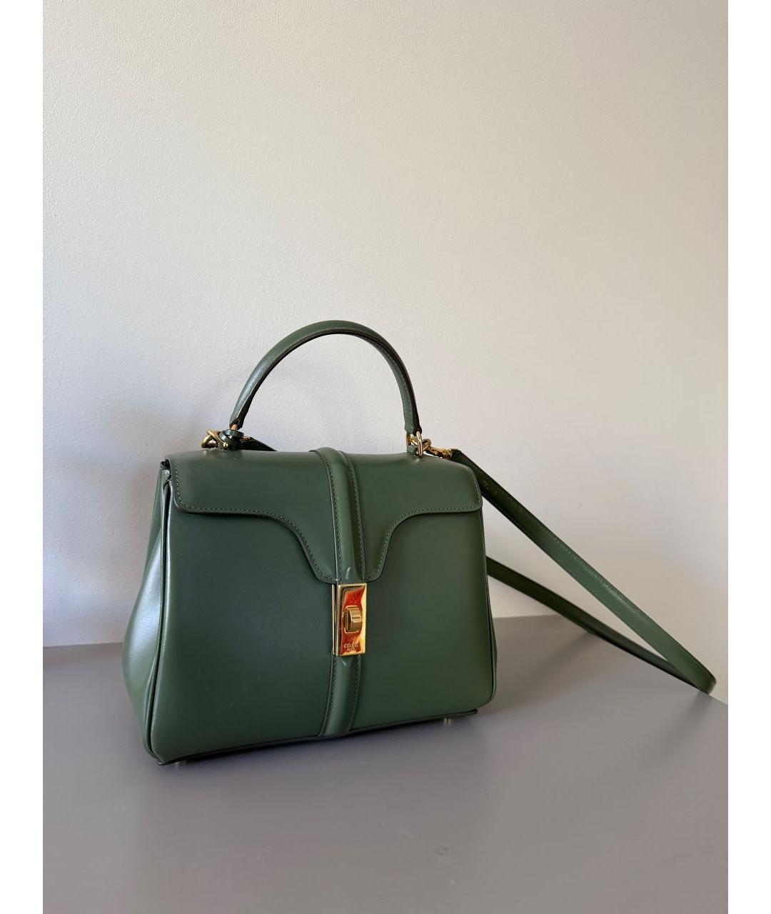 CELINE Зеленая кожаная сумка через плечо, фото 7