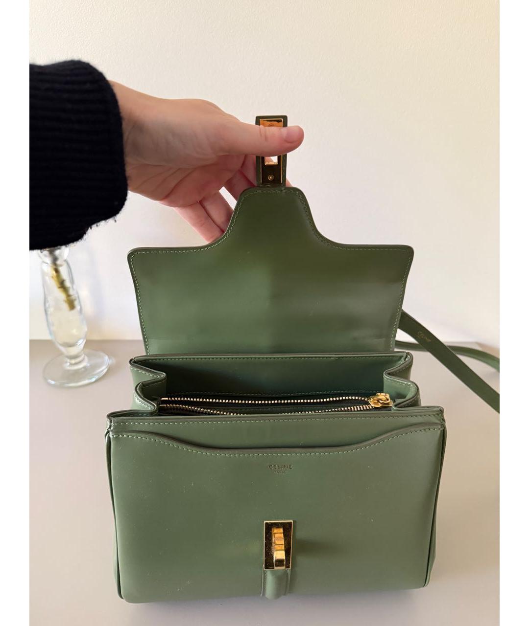 CELINE Зеленая кожаная сумка через плечо, фото 5