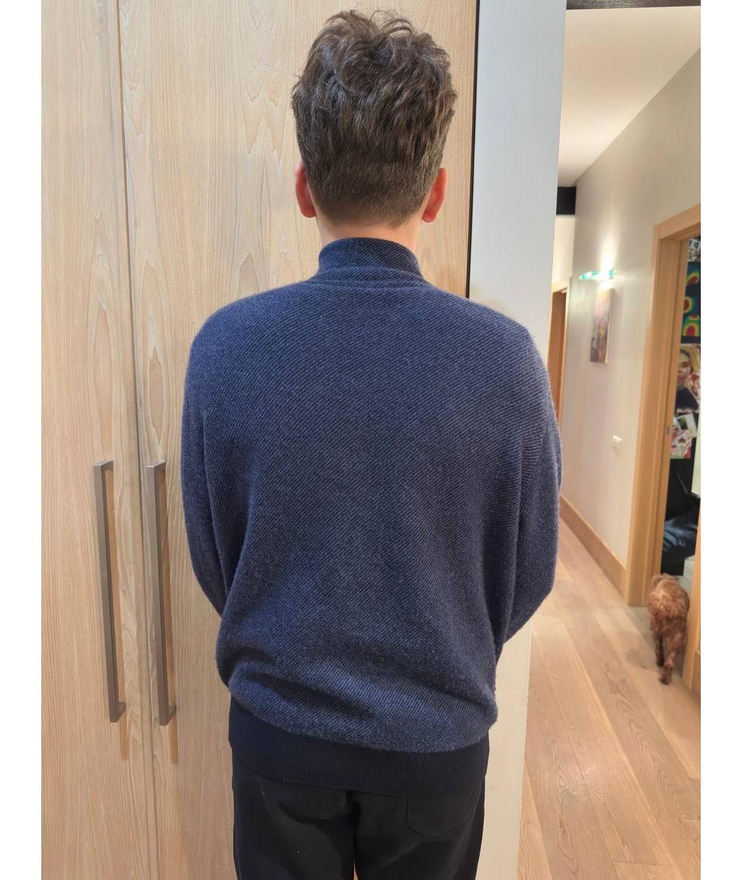 LORO PIANA Темно-синий кашемировый джемпер / свитер, фото 2
