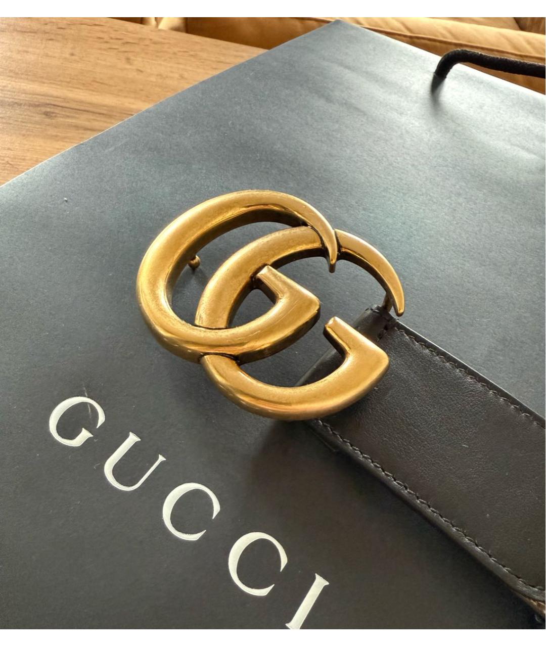 GUCCI Бежевый кожаный ремень, фото 2