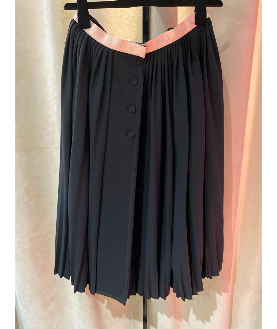 GUCCI Черная шерстяная юбка миди, фото 9