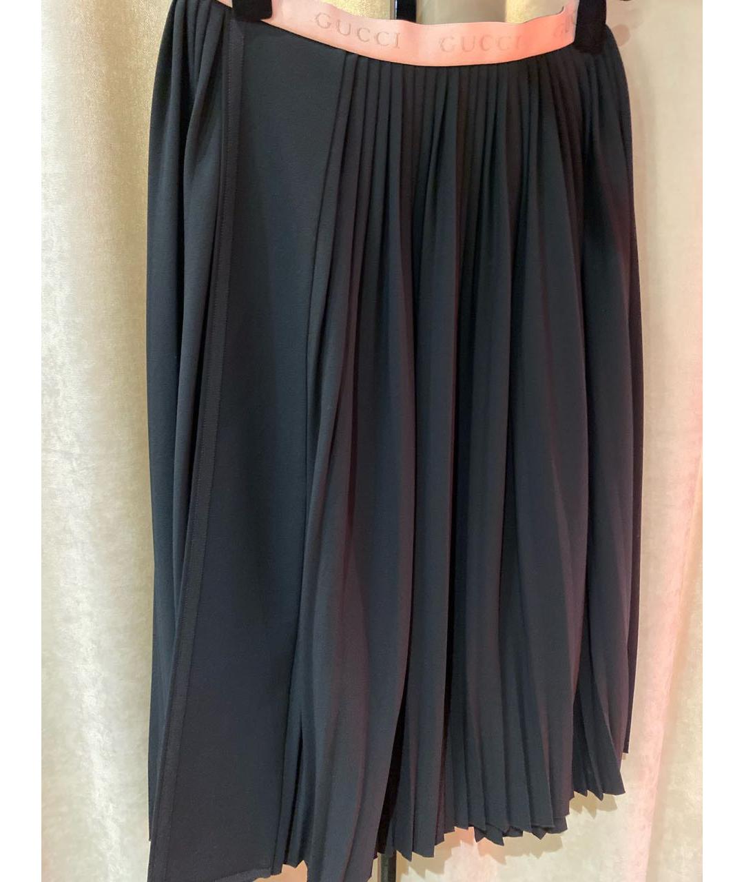 GUCCI Черная шерстяная юбка миди, фото 2