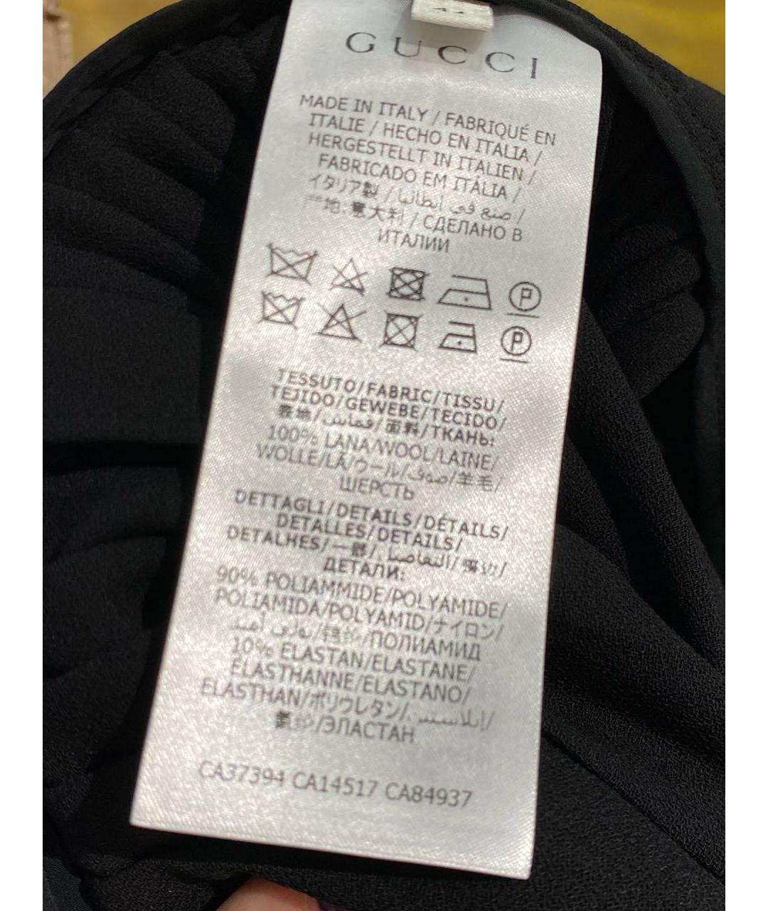 GUCCI Черная шерстяная юбка миди, фото 5
