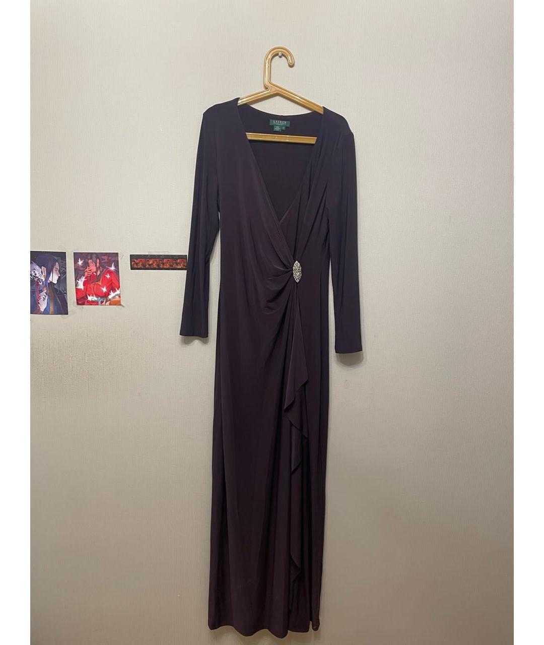 RALPH LAUREN Фиолетовое полиэстеровое вечернее платье, фото 4