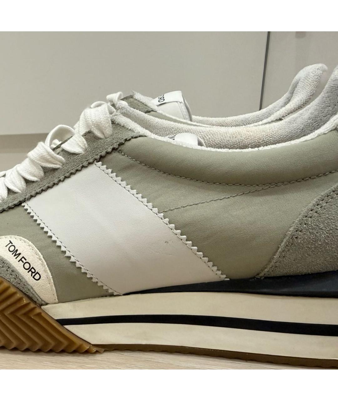 TOM FORD Серые замшевые низкие кроссовки / кеды, фото 5