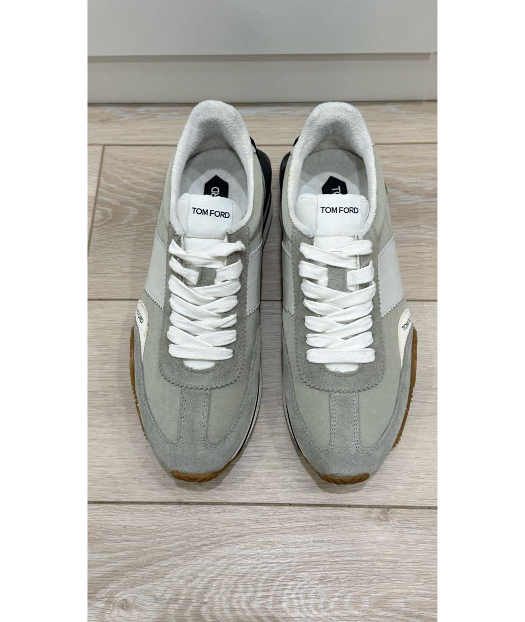 TOM FORD Серые замшевые низкие кроссовки / кеды, фото 2