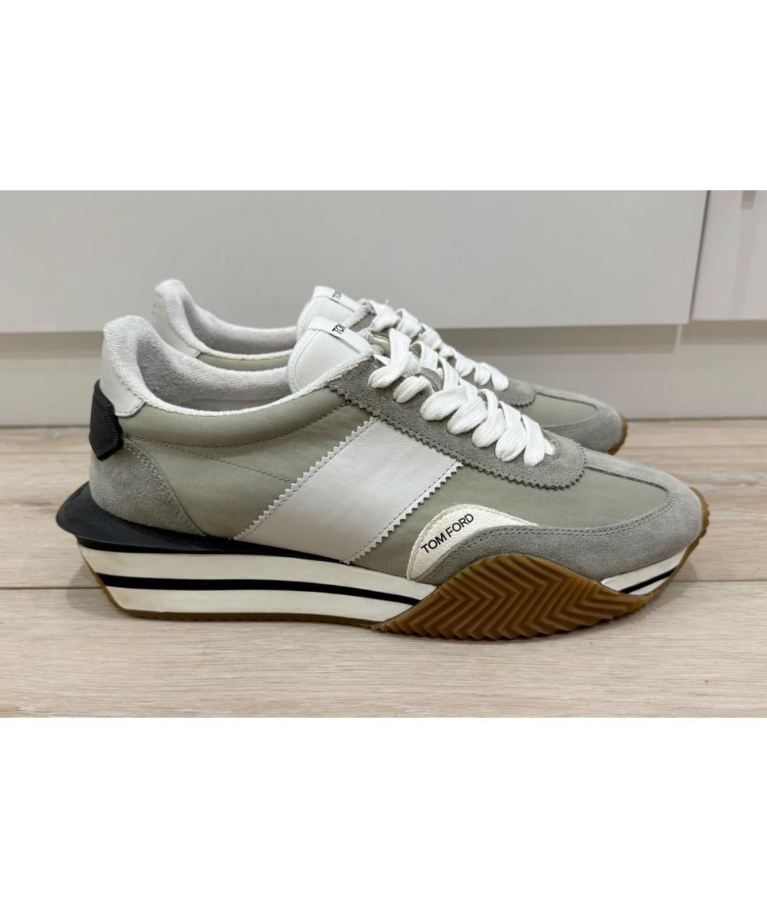 TOM FORD Серые замшевые низкие кроссовки / кеды, фото 7