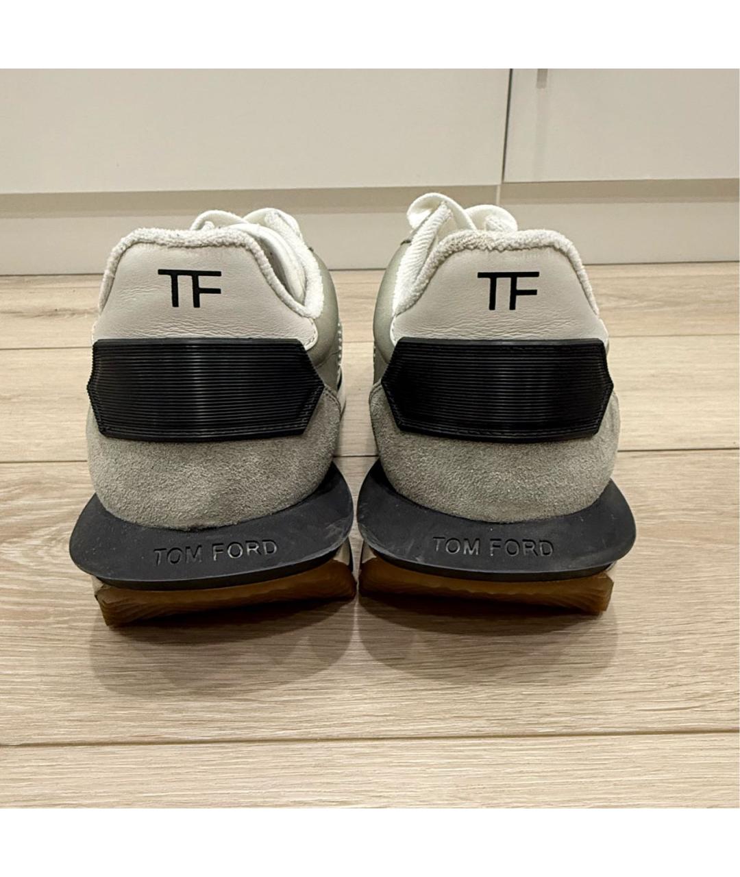 TOM FORD Серые замшевые низкие кроссовки / кеды, фото 4