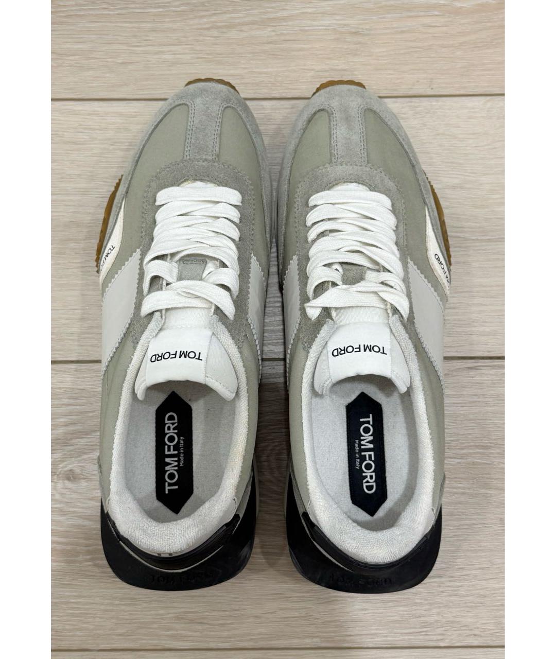 TOM FORD Серые замшевые низкие кроссовки / кеды, фото 3