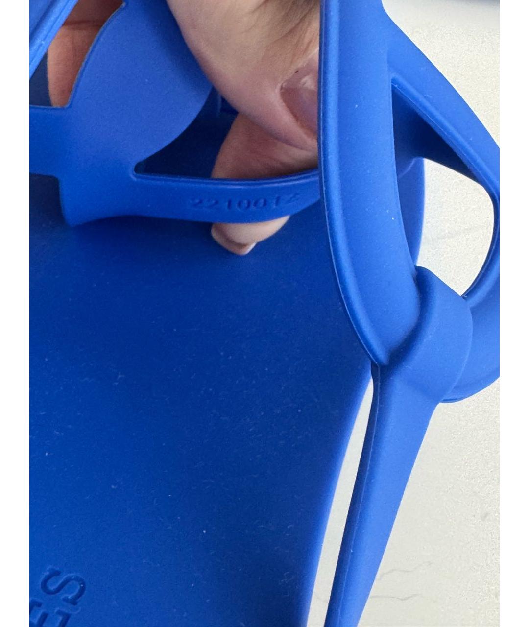 HERMES Синие резиновые босоножки, фото 4
