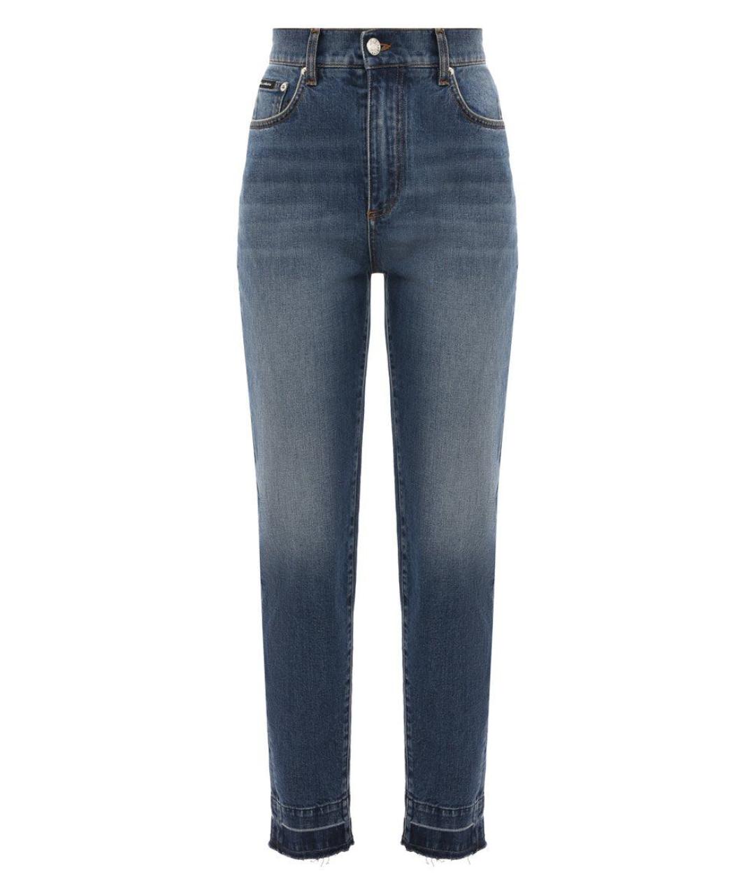 DOLCE&GABBANA Синие хлопко-эластановые прямые джинсы, фото 1