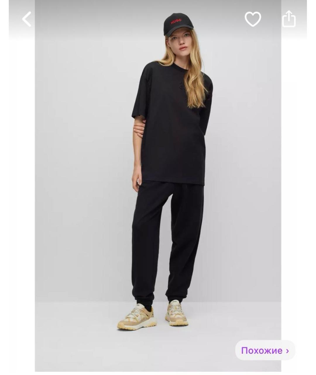 HUGO BOSS Черные хлопковые спортивные брюки и шорты, фото 7