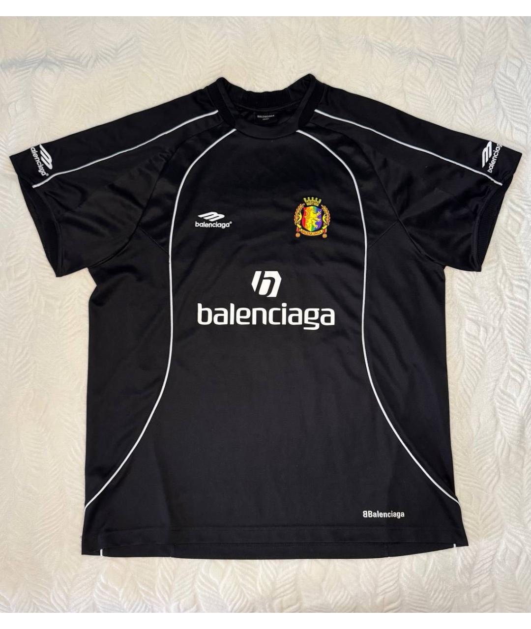 BALENCIAGA Черная хлопковая футболка, фото 6