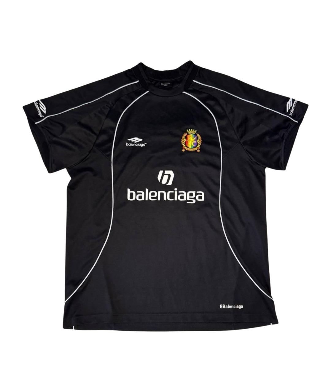BALENCIAGA Черная хлопковая футболка, фото 1