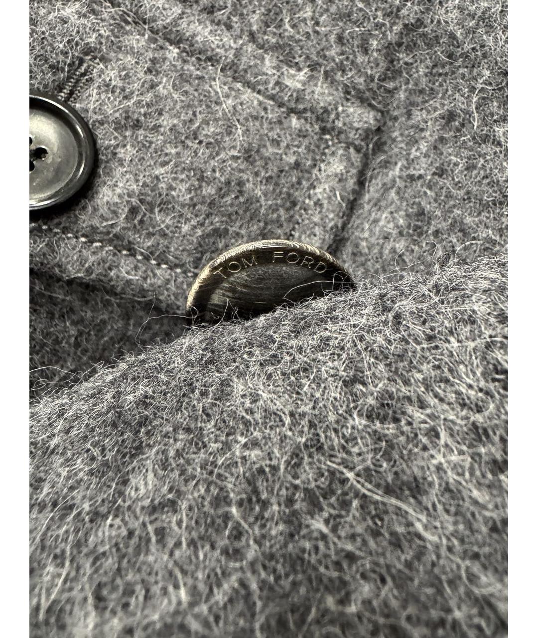 TOM FORD Серое шерстяное пальто, фото 5