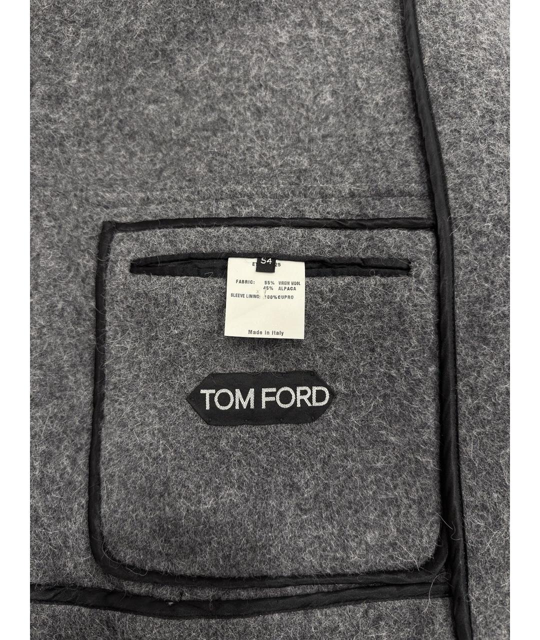 TOM FORD Серое шерстяное пальто, фото 6