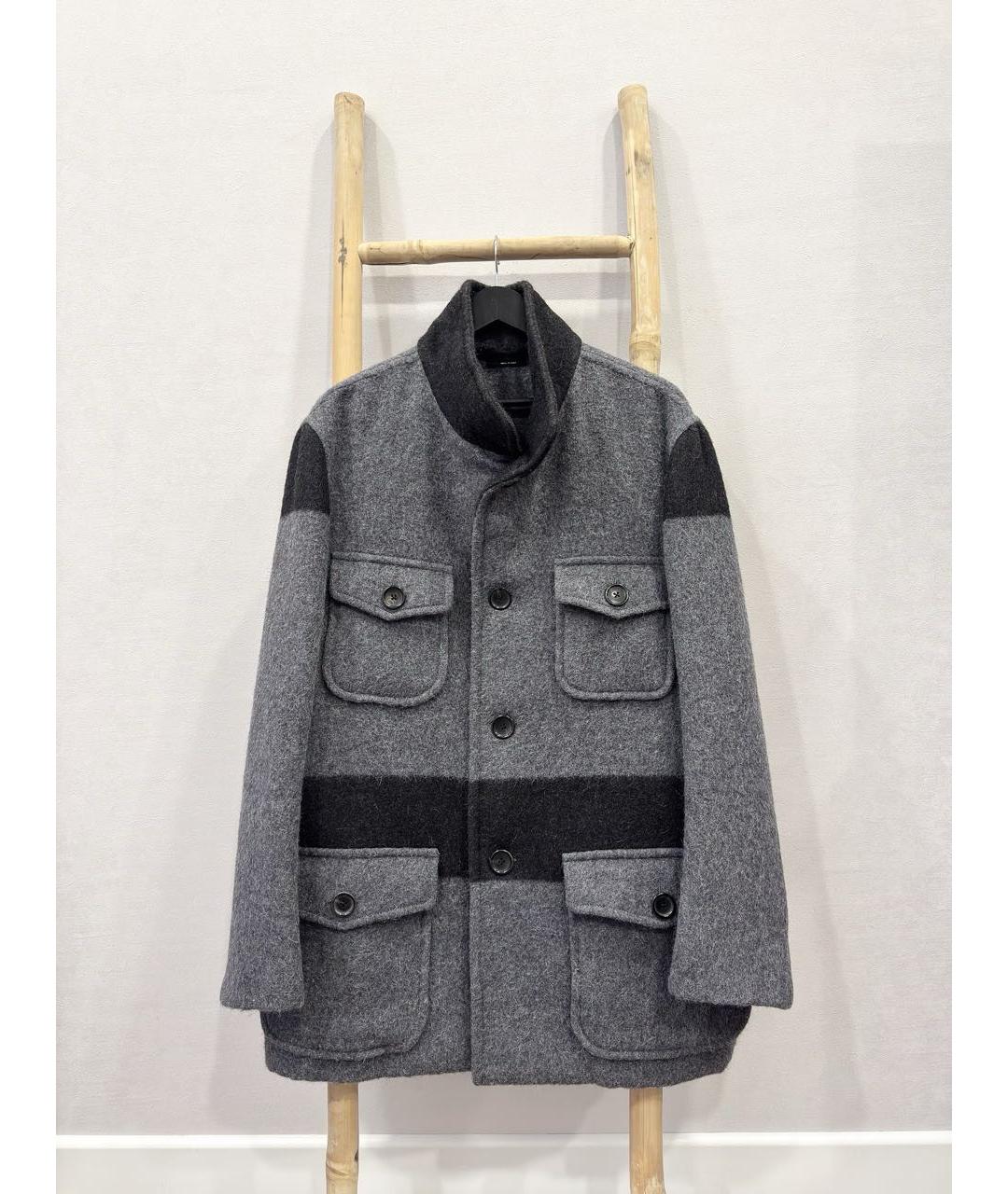 TOM FORD Серое шерстяное пальто, фото 9