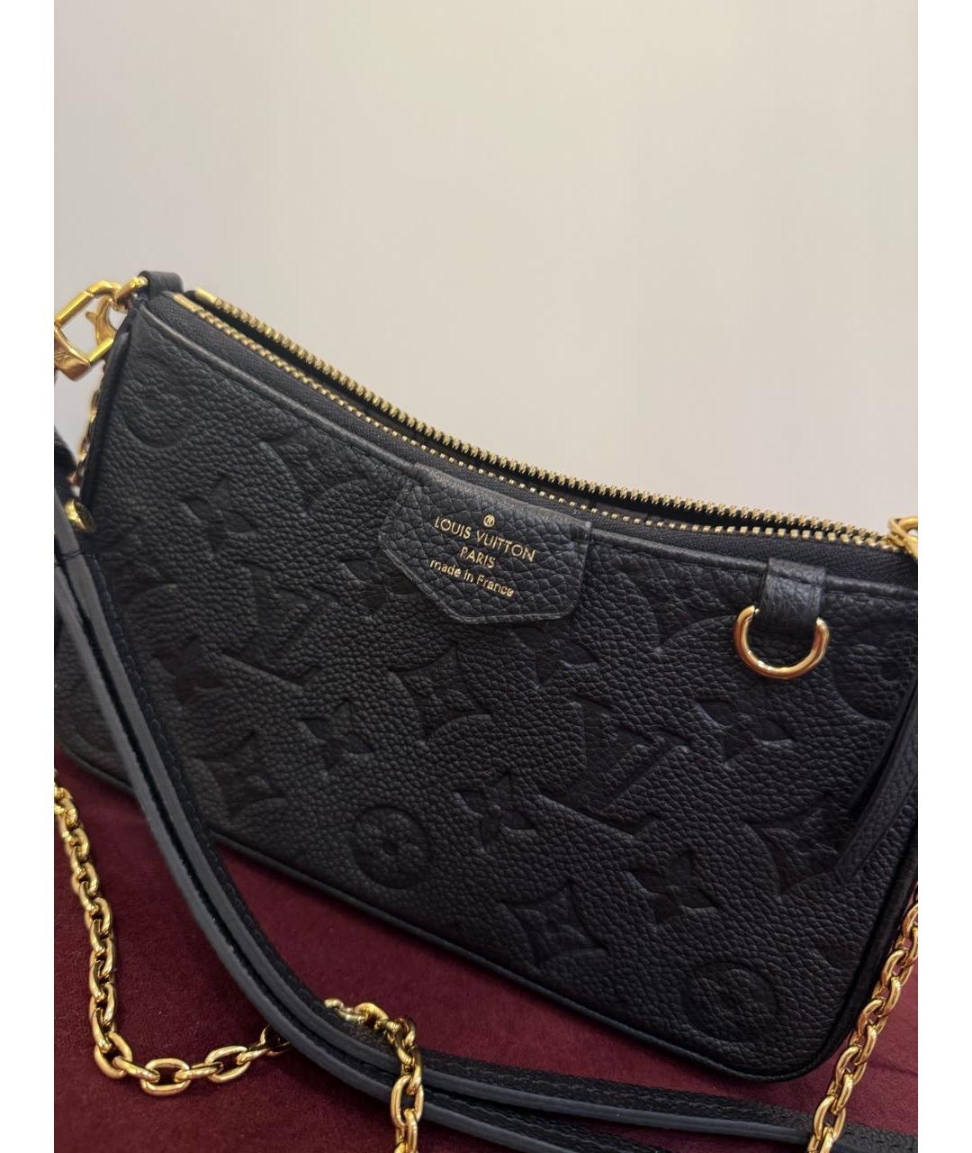 LOUIS VUITTON Черная кожаная сумка через плечо, фото 6