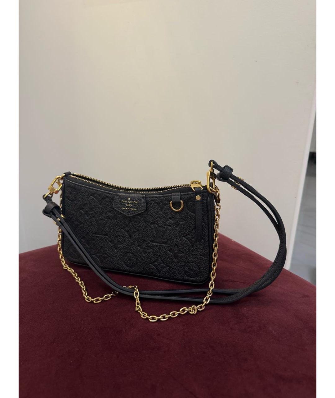 LOUIS VUITTON Черная кожаная сумка через плечо, фото 5