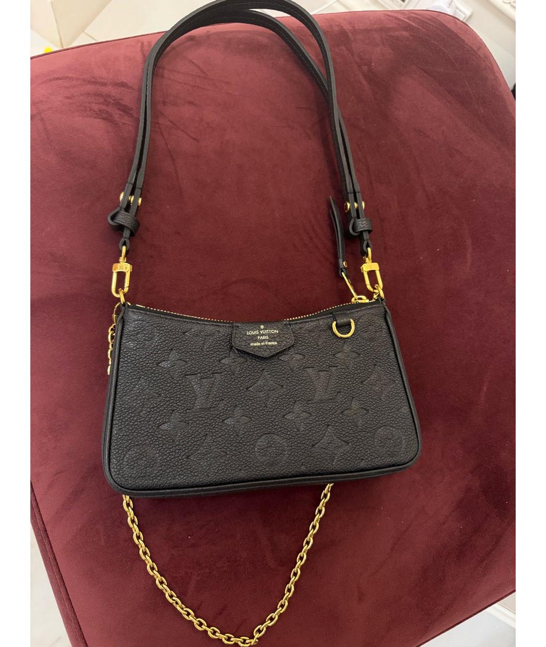 LOUIS VUITTON Черная кожаная сумка через плечо, фото 8