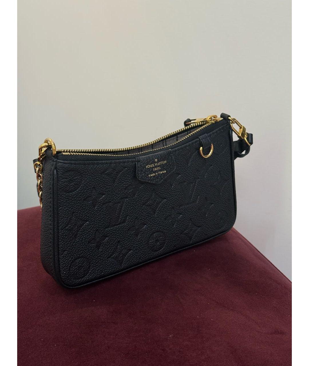 LOUIS VUITTON Черная кожаная сумка через плечо, фото 2